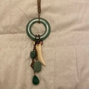 Long boho style Jade necklace (22 inches)